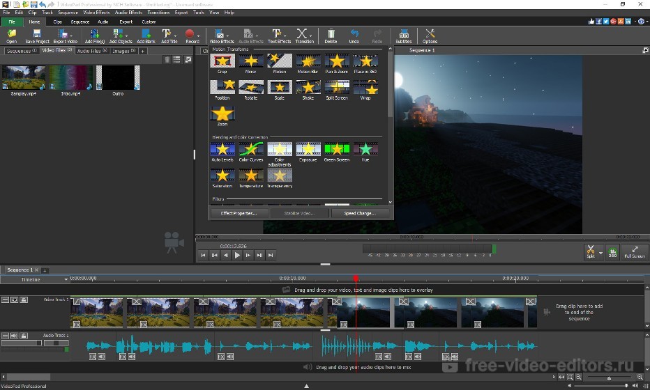 NCH VideoPad Video Editor Pro 13.77 for mac download