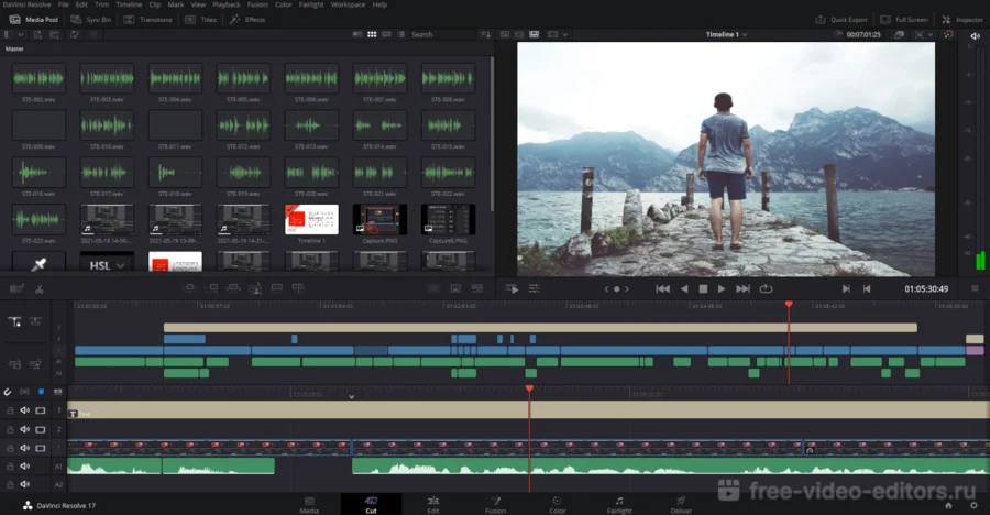 Интерфейс Davinci Resolve