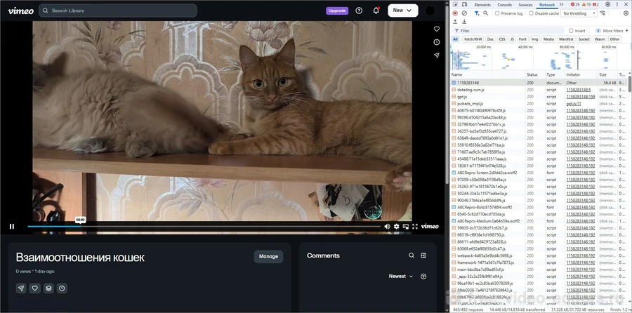 скачивание через консоль разработчика