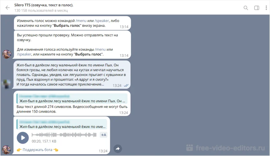 Интерфейс программы Silero TTS
